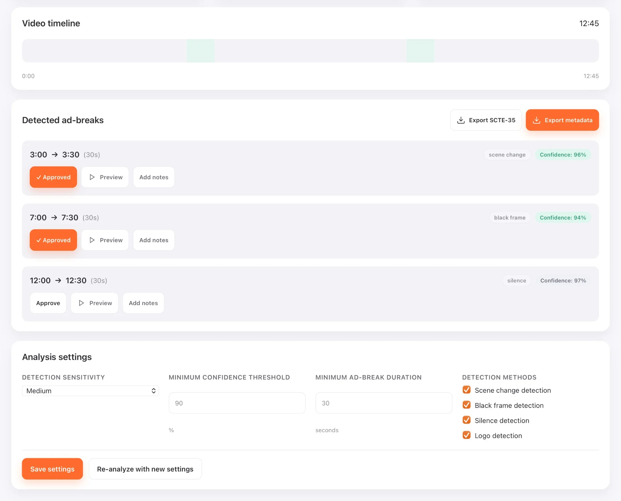 Video ad-break detection and analysis